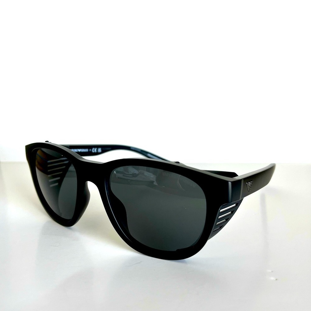NEW Emporio Armani EA4216U Sustainable Black Sunglasses w Interchangeable Parts